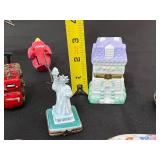 Limoges Trinket Box & Assorted Miniature Trinkets & Decor Lot - Hat, Eiffel Tower & Figurines