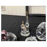 Galway Crystal Diamond-Cut Vase - 9-Inch Tall with Assorted Crystal Pieces