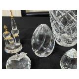 Galway Crystal Diamond-Cut Vase - 9-Inch Tall with Assorted Crystal Pieces