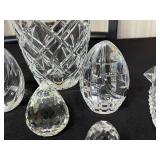 Galway Crystal Diamond-Cut Vase - 9-Inch Tall with Assorted Crystal Pieces