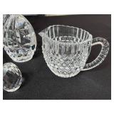Galway Crystal Diamond-Cut Vase - 9-Inch Tall with Assorted Crystal Pieces