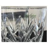 Galway Crystal Diamond-Cut Vase - 9-Inch Tall with Assorted Crystal Pieces