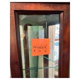 Corner Display Cabinet With Glass Doors And Mirror Back - 70 x 20 x 9 in
