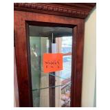 Corner Display Cabinet With Glass Doors And Mirror Back - 70 x 20 x 9 in
