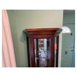 Corner Display Cabinet With Glass Doors And Mirror Back - 70 x 20 x 9 in