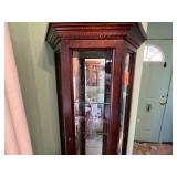 Corner Display Cabinet With Glass Doors And Mirror Back - 70 x 20 x 9 in