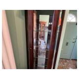 Corner Display Cabinet With Glass Doors And Mirror Back - 70 x 20 x 9 in