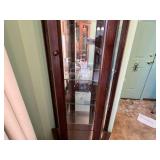 Corner Display Cabinet With Glass Doors And Mirror Back - 70 x 20 x 9 in