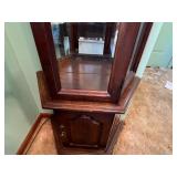 Corner Display Cabinet With Glass Doors And Mirror Back - 70 x 20 x 9 in