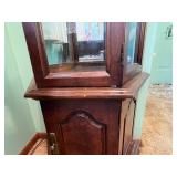 Corner Display Cabinet With Glass Doors And Mirror Back - 70 x 20 x 9 in