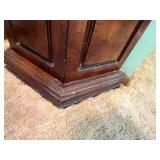Corner Display Cabinet With Glass Doors And Mirror Back - 70 x 20 x 9 in