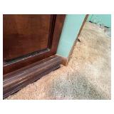 Corner Display Cabinet With Glass Doors And Mirror Back - 70 x 20 x 9 in