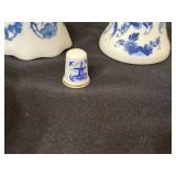 Delft Porcelain Lot - Floral Plate, Bells and Windmill Miniatures
