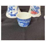 Delft Porcelain Lot - Floral Plate, Bells and Windmill Miniatures