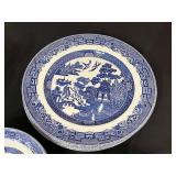 Johnson Bros Blue & White Transferware Dinnerware Set - Teapot, Cups & Plates