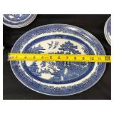 Johnson Bros Blue & White Transferware Dinnerware Set - Teapot, Cups & Plates