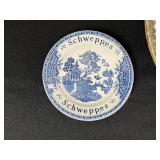 Spode Blue Tower England Hand Painted Teapot & Matching Dishes - 4 Piece Blue and White Transferware