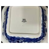 Spode Blue Tower England Hand Painted Teapot & Matching Dishes - 4 Piece Blue and White Transferware