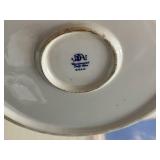 Spode Blue Tower England Hand Painted Teapot & Matching Dishes - 4 Piece Blue and White Transferware