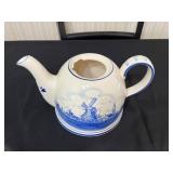Spode Blue Tower England Hand Painted Teapot & Matching Dishes - 4 Piece Blue and White Transferware