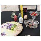 Bradford Exchange - Diana A Rose Everlasting Plate & Assorted Glass Eggs