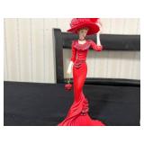 Goebel Red Dress Figurine with Hat - Lladro White Swan Figurines