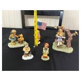 Goebel Porcelain Figurines Lot - Me and My Drum BH102/P, Just A Swinging BH257, Proud Moment BH66