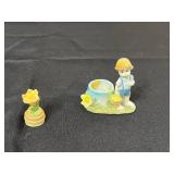 Goebel Porcelain Figurine Lot - Tea Time BH121, Baking Cookies BH168, Balovschka SC03 (Russia 1992)