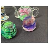 Kerry Glass Hand Made in Ireland - Mixed Glass - Tall Stacking Column, Teapot & Marbles