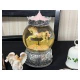 Glass Carousel Horse Globe Crown Top - Assorted Vintage Figurines & Oakley China Vase