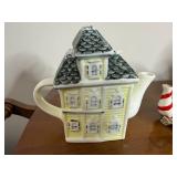 Assorted Ceramic Village House Teapots & Bakery Building Set