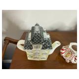 Assorted Ceramic Village House Teapots & Bakery Building Set