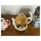 Assorted Ceramic Village House Teapots & Bakery Building Set