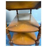 Cool VTG Drop-Leaf Table on Casters with Lower Shelf