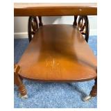 Cool VTG Drop-Leaf Table on Casters with Lower Shelf