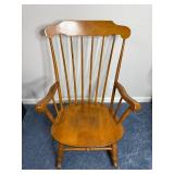Vintage Windsor-Style Rocking Chair with Spindle Back and Rounded Crest Rail