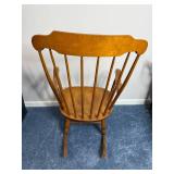 Vintage Windsor-Style Rocking Chair with Spindle Back and Rounded Crest Rail