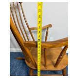 Vintage Windsor-Style Rocking Chair with Spindle Back and Rounded Crest Rail