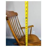 Vintage Windsor-Style Rocking Chair with Spindle Back and Rounded Crest Rail