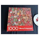 Springbok 1000-Piece Merry Crispness Jigsaw Puzzle (contents unverified) - Norman Rockwell Plate (Lot of 2)