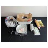 Assorted Home Goods - Tea Lights, Garden Scent Accessories, Wood Rolling Pin