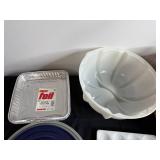 Assorted Bakeware - Mixing Bowl, Cake Pans, Muffin Pan & Woven Basket