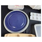 Assorted Bakeware - Mixing Bowl, Cake Pans, Muffin Pan & Woven Basket