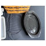 Assorted Bakeware - Mixing Bowl, Cake Pans, Muffin Pan & Woven Basket