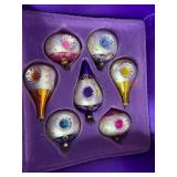 Jim Shore White Woodland Ornaments - Enesco Glass Christmas Balls in Purple Box