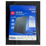 RCA 55 Mile Range Amplified Indoor HDTV Antenna - 4K/8K Ready, Built-In Stand