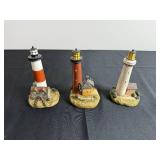 Assorted Lighthouse Miniatures- Hand-Painted Coastal Diorama