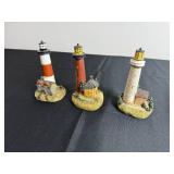 Assorted Lighthouse Miniatures- Hand-Painted Coastal Diorama