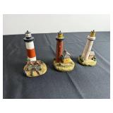 Assorted Lighthouse Miniatures- Hand-Painted Coastal Diorama