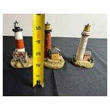 Assorted Lighthouse Miniatures- Hand-Painted Coastal Diorama